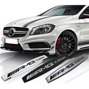 2 x emblemas logos amg edition laterales para mercedes benz adhesivo metal