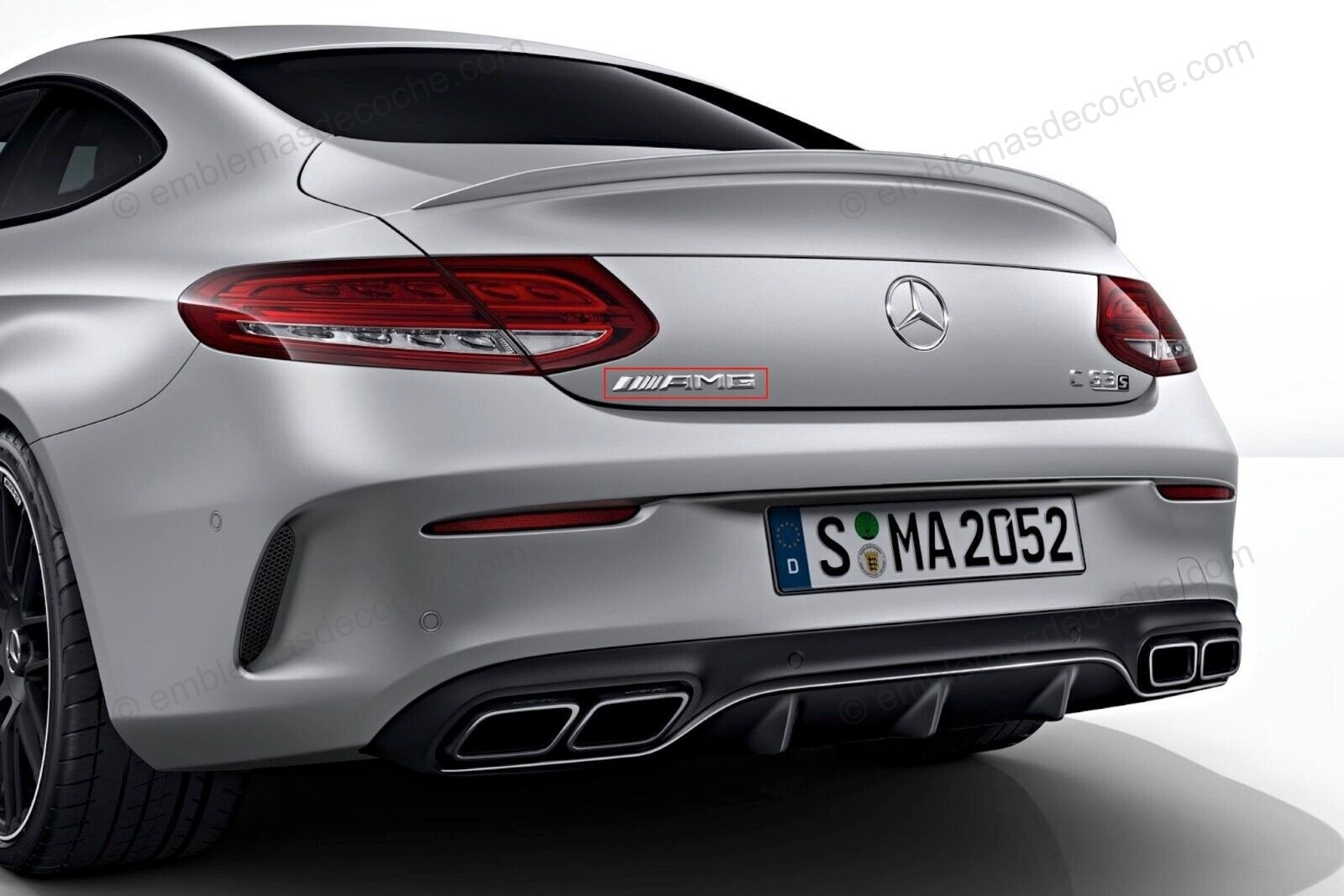 Emblema AMG Trasero Cromado para Mercedes-Benz | ABS Adhesivo 2 emblema logo amg plata cromado para porton trasero de mercedes benz adhesivo 2