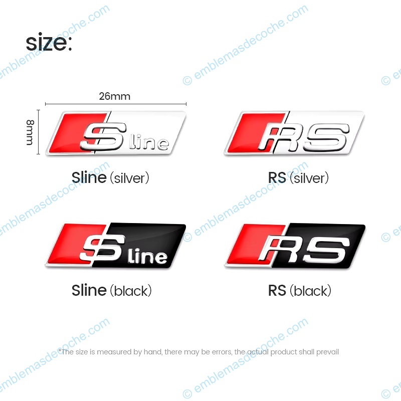 Emblema Logo Sline RS de Audi interior salpicadero adhesivo 2 emblema logo sline rs de audi adhesivo 2