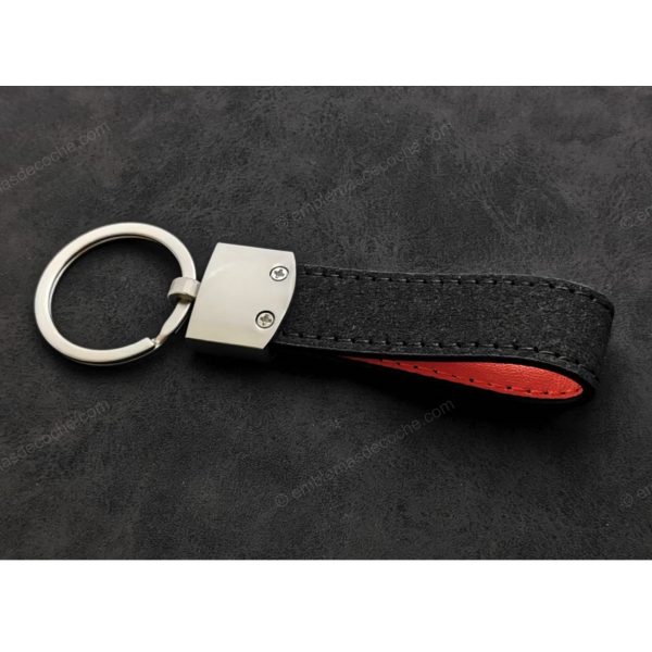 llavero amg mercedes benz de piel negro y plateado 2