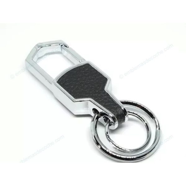 llavero mercedes benz de piel negro y plateado 2