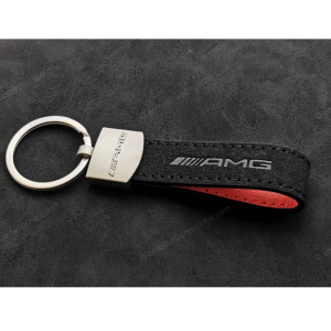 llavero amg mercedes benz de piel negro y plateado