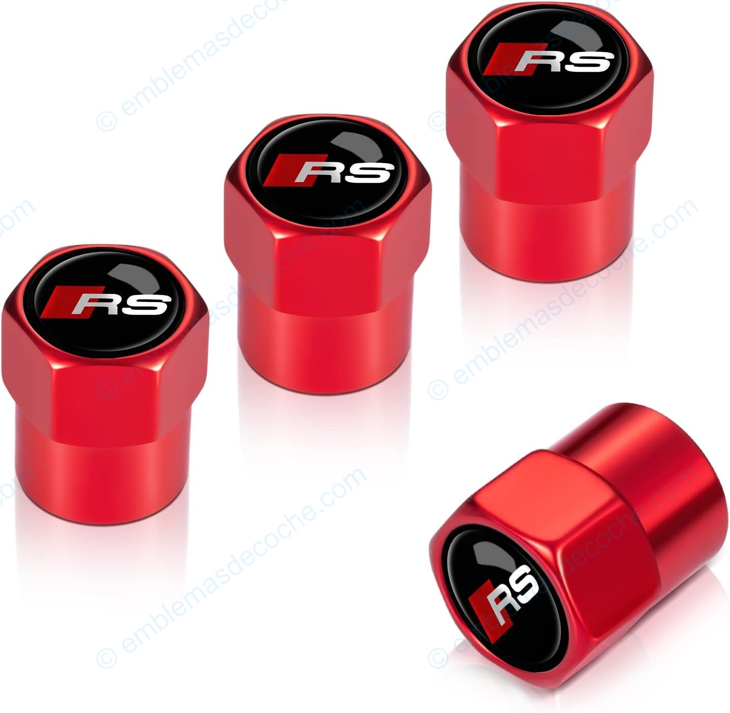 TAPONES RS AUDI ROJOS PARA VÁLVULAS DE NEUMÁTICOS RUEDAS LLANTAS 1 lote-de-4-tapones-rs-audi-rojos-para-valvulas-de-neumaticos-ruedas-llantas