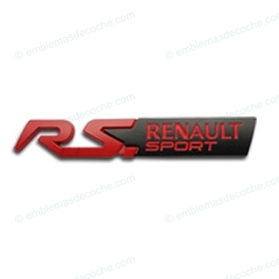 EMBLEMA LOGO RS SPORT RENAULT PORTÓN TRASERO ADHESIVO METAL 4 rs renault sport negro rojo 2