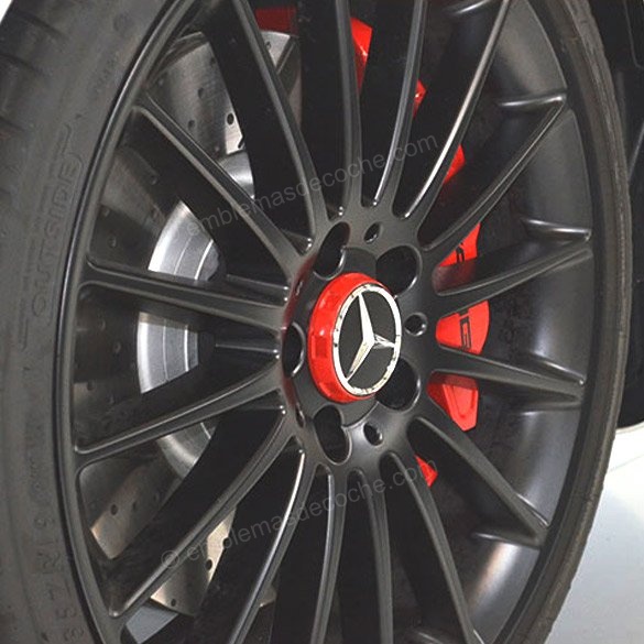 TAPABUJES CENTROS DE RUEDA LLANTA AMG ROJOS PARA MERCEDES BENZ 75MM 2 tapabujes centros de rueda llanta amg rojos para mercedes benz 75mm 2
