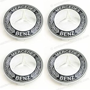 tapabujes centros de rueda llanta clasicos negros para mercedes benz 68mm