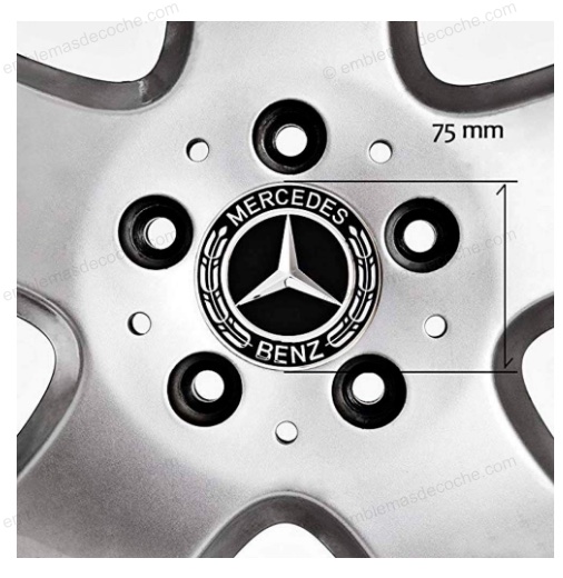 TAPABUJES CENTROS DE RUEDA LLANTA CLĂSICOS NEGROS PARA MERCEDES BENZ 75MM 2 tapabujes centros de rueda llanta clasicos negros para mercedes benz 75mm 2