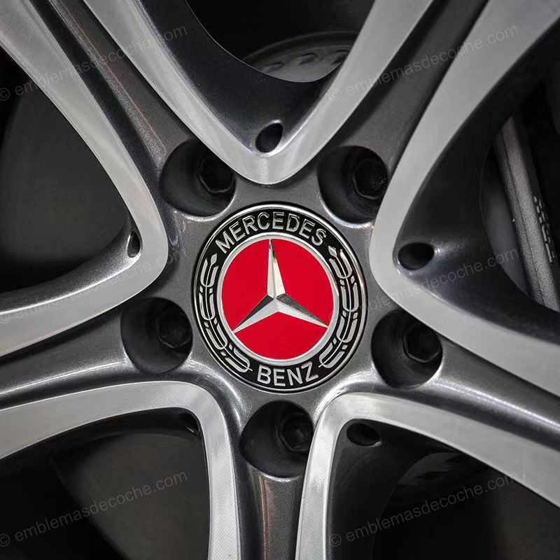 TAPABUJES CENTROS DE RUEDA LLANTA CLĂSICOS ROJOS PARA MERCEDES BENZ 75MM 3 tapabujes centros de rueda llanta clasicos rojos para mercedes benz 75mm 2