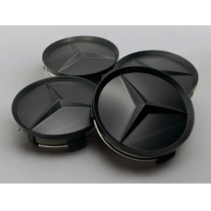 tapabujes centros de rueda llanta negro mate para mercedes benz 75mm
