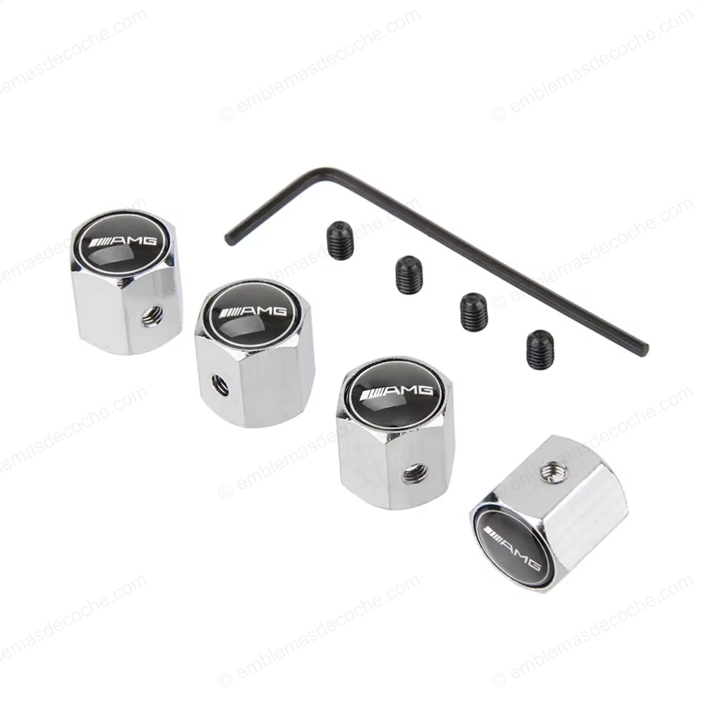 TAPONES AMG PARA MERCEDES BENZ ANTIRROBO PARA VÁLVULAS DE NEUMÁTICOS RUEDAS LLANTAS 1 tapones amg para mercedes benz antirrobo para valvulas de neumaticos ruedas llantas 3