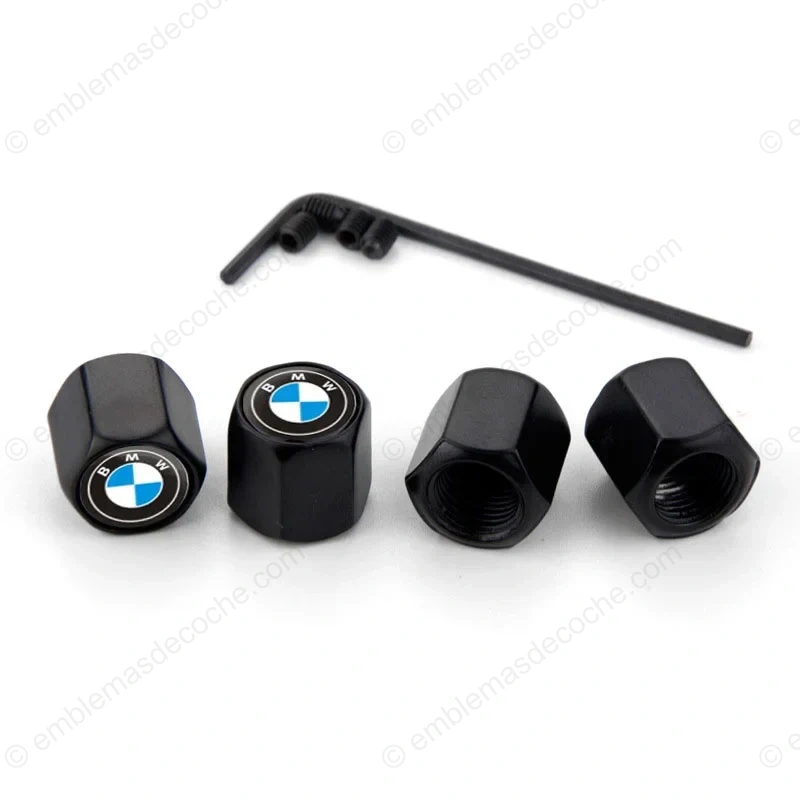 TAPONES BMW ANTIRROBO NEGROS PARA VÁLVULAS DE NEUMÁTICOS RUEDAS LLANTAS 1 anagrama bmw