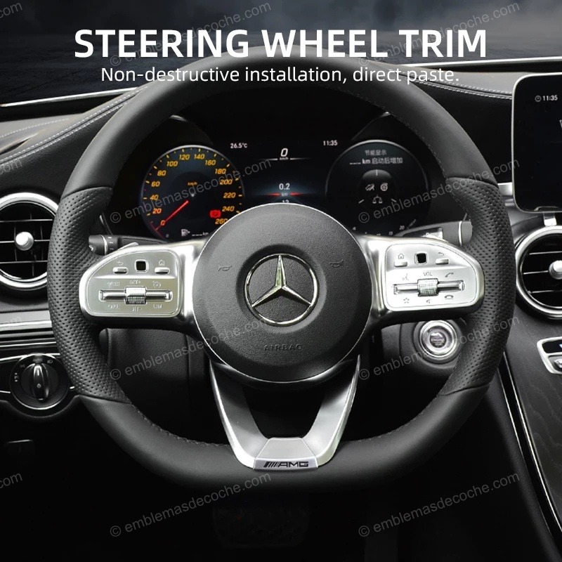 EMBLEMA LOGO AMG PARA VOLANTE MERCEDES ADHESIVO 3 emblema logo amg para volante mercedes adhesivo 2