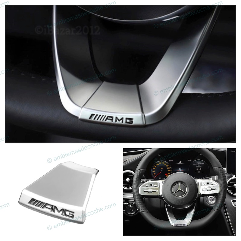EMBLEMA LOGO AMG PARA VOLANTE MERCEDES ADHESIVO 1 emblema logo amg para volante mercedes adhesivo
