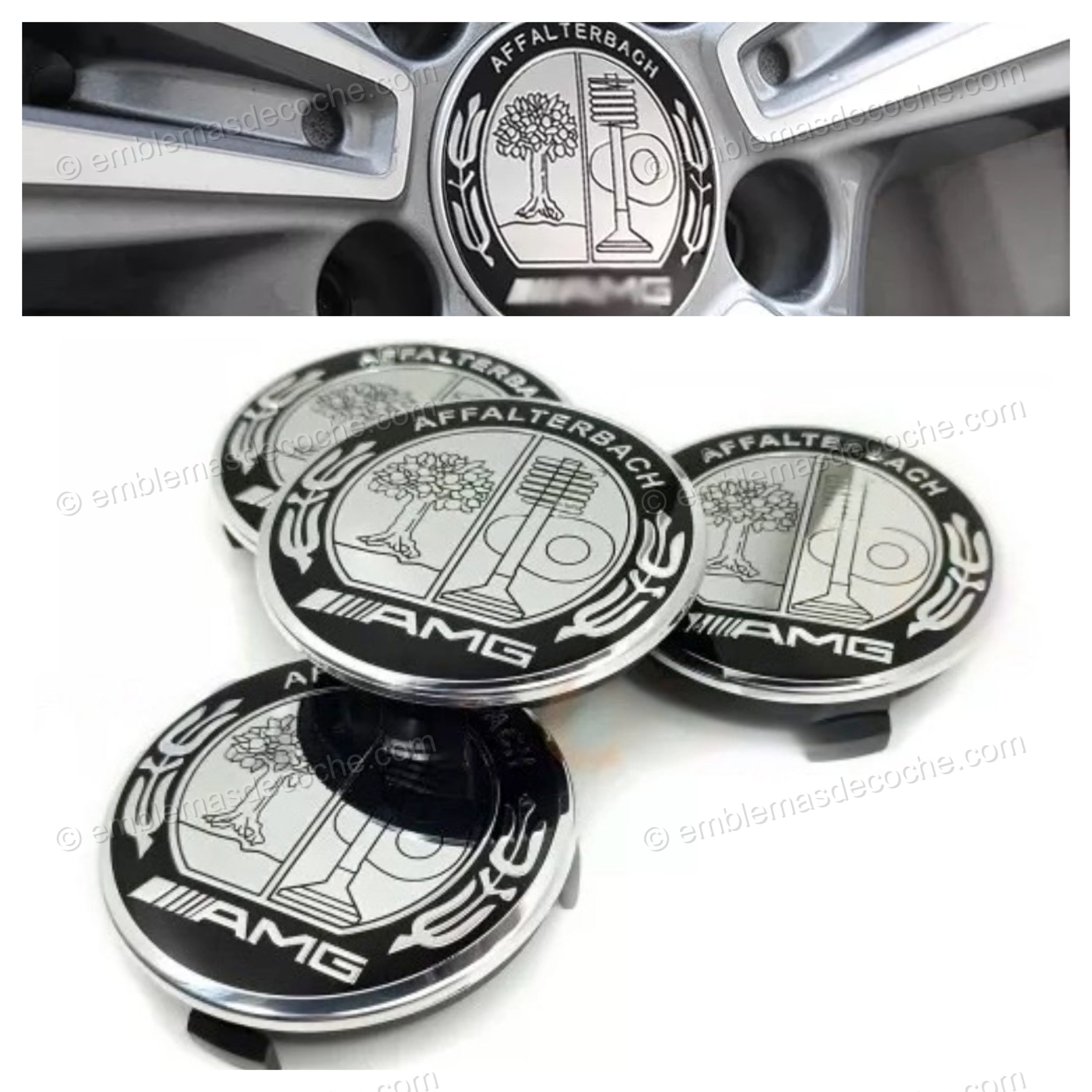 TAPABUJES CENTROS DE RUEDA LLANTA AMG PARA MERCEDES BENZ 75MM 1 tapabujes centros de rueda llanta amg para mercedes benz 75mm