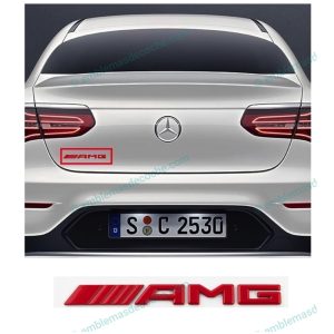 emblema logo amg rojo para porton trasero de mercedes benz adhesivo