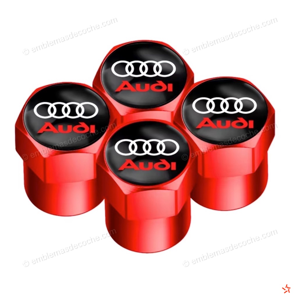 Tapones Audi rojos para valvulas neumaticos ruedas llantas 1 tapones audi rojos para valvulas de neumaticos ruedas llantas