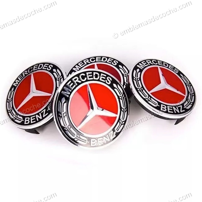 TAPABUJES CENTROS DE RUEDA LLANTA CLĂSICOS ROJOS PARA MERCEDES BENZ 75MM 2 tapabujes centros de rueda mercedes rojos 75 mm 2