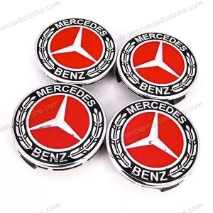 tapabujes centros de rueda mercedes rojos 75 mm