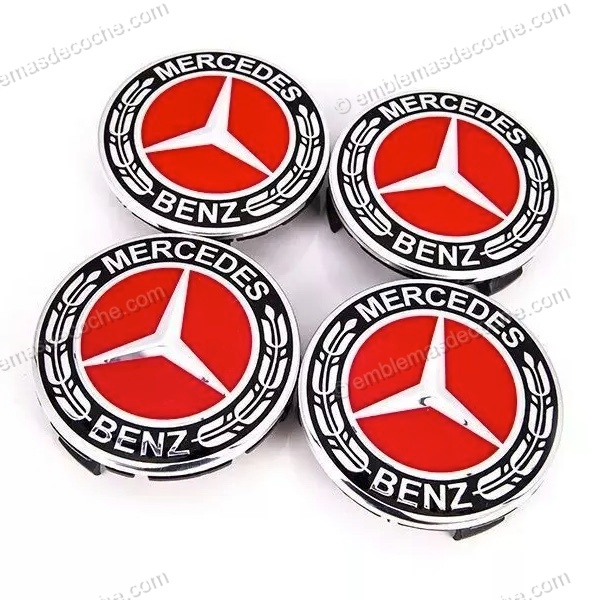 TAPABUJES CENTROS DE RUEDA LLANTA CLĂSICOS ROJOS PARA MERCEDES BENZ 75MM 1 tapabujes centros de rueda mercedes rojos 75 mm
